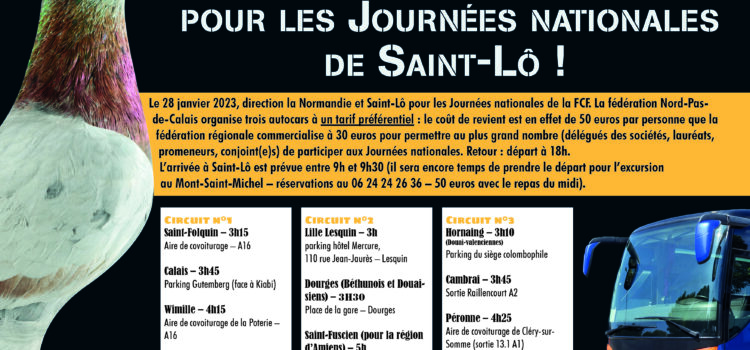 Des autocars pour les journées nationales de Saint-Lô – Réservations prolongées jusqu’au 24 janvier